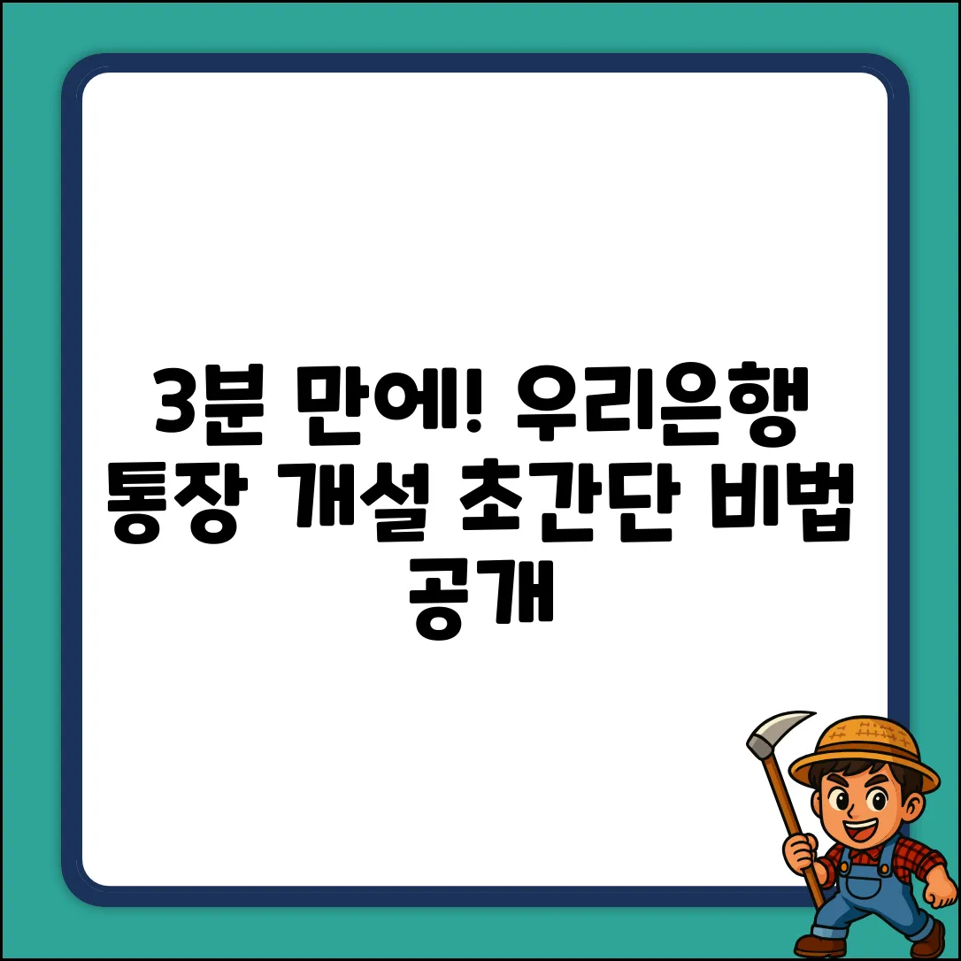우리은행 통장 개설, 3분 만에 초간단?!