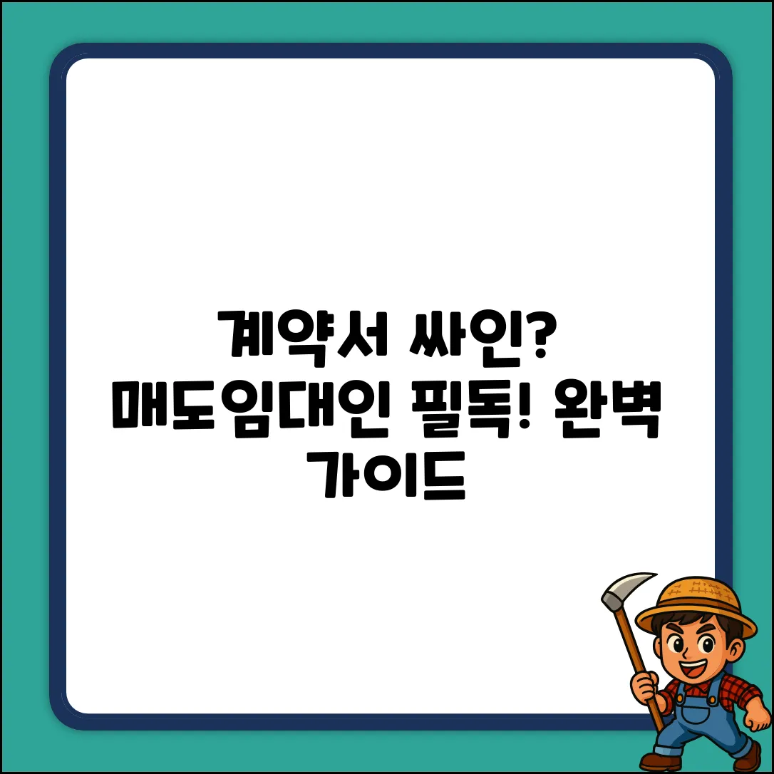 계약서 영수자 서명: 매도인/임대인 완벽 가이드