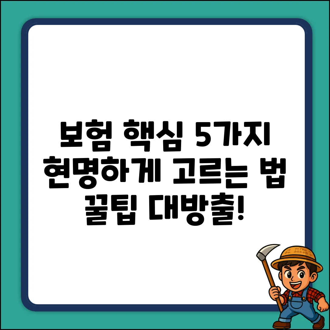 1. 보험안내 핵심 5가지: 똑똑하게 고르는 법