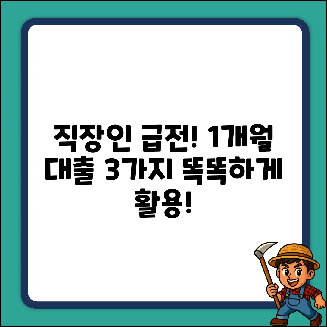 직장인 1개월 대출: 급할 때 3가지 활용법