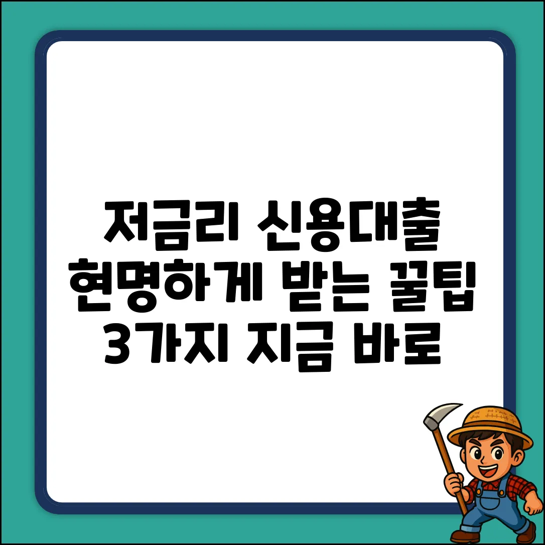 ✅ 저금리신용대출, 현명하게 받는 3가지 방법