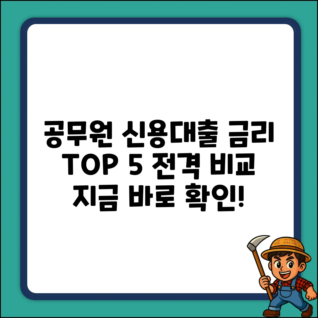 공무원 신용대출: 금리 비교 TOP 5