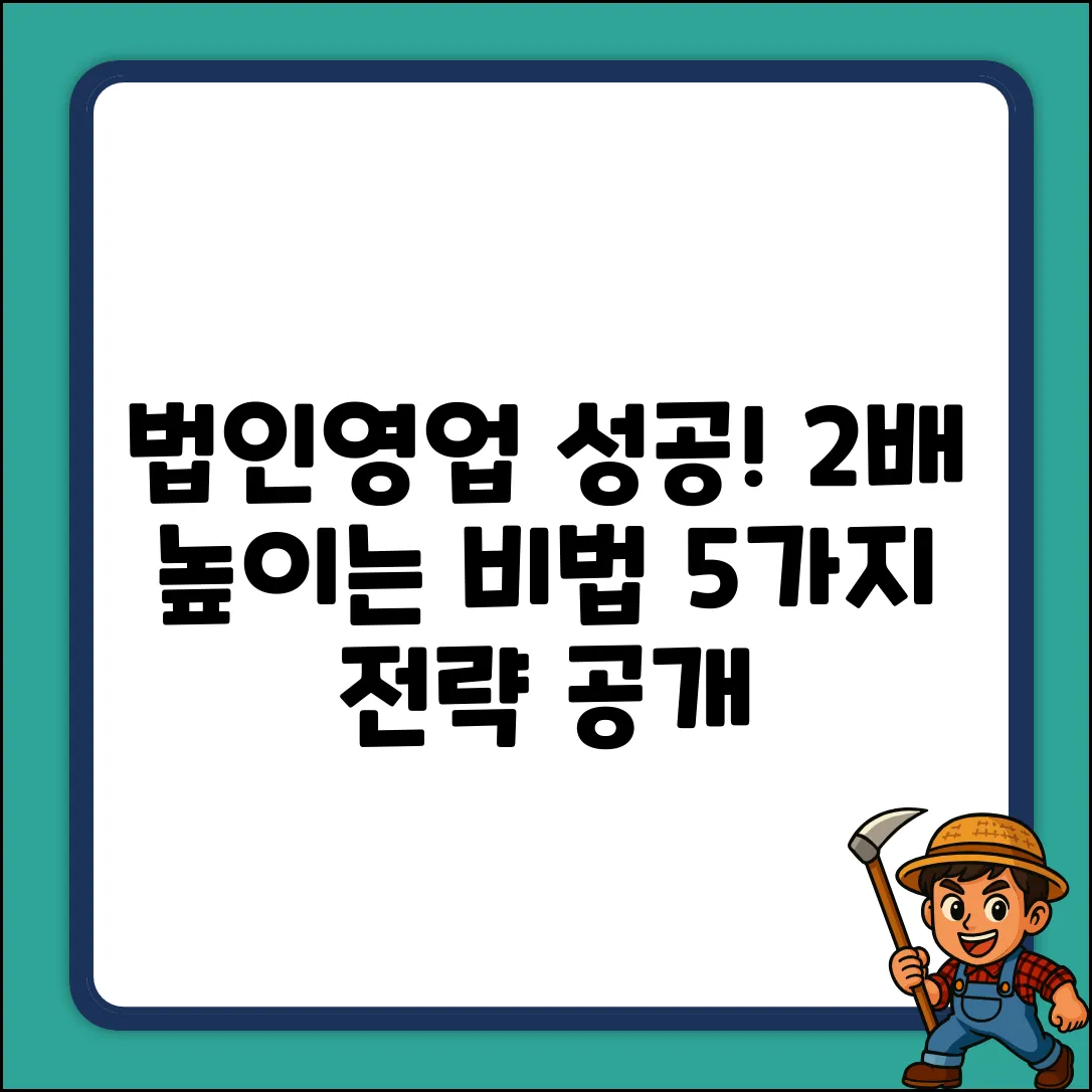 법인영업 성공률 2배 높이는 5가지 전략